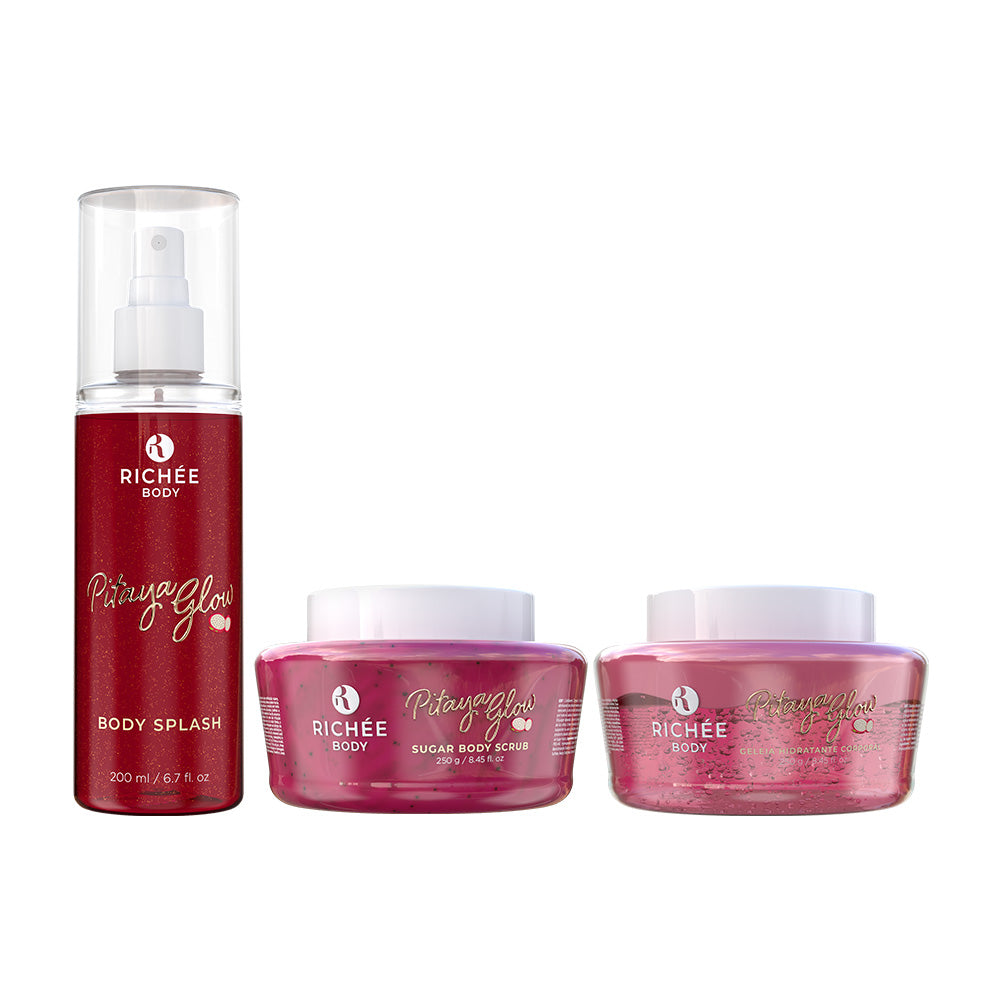 Kit Esfoliante, Geleia e Body Splash Pitaya