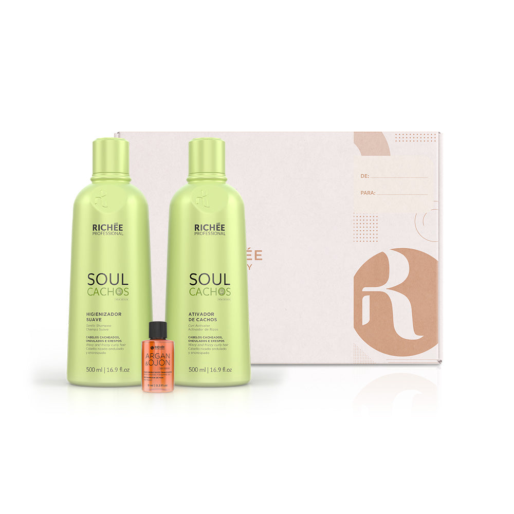 Kit Soul Cachos Shampoo e Ativador + Óleo Argan brinde