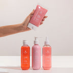 Kit Esfoliante, Gel de Banho, Hidratante e Body Splash Morango e Melancia