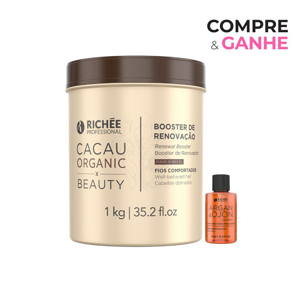 Booster de Renovação Cacau Organic X Beauty 1 Kg GRÁTIS Óleo Argan e Ojon 9ml