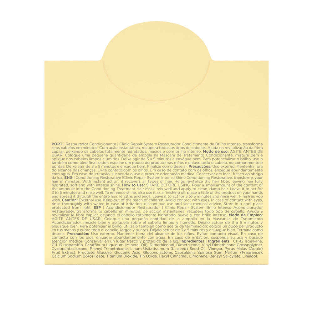 Ampola Brilho Intenso Clinic Repair 12ml Caixa com 12 unidades