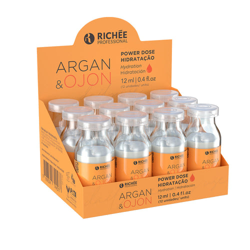 Ampola Hidratação Argan e Ojon 12ml Caixa com 12 unidades