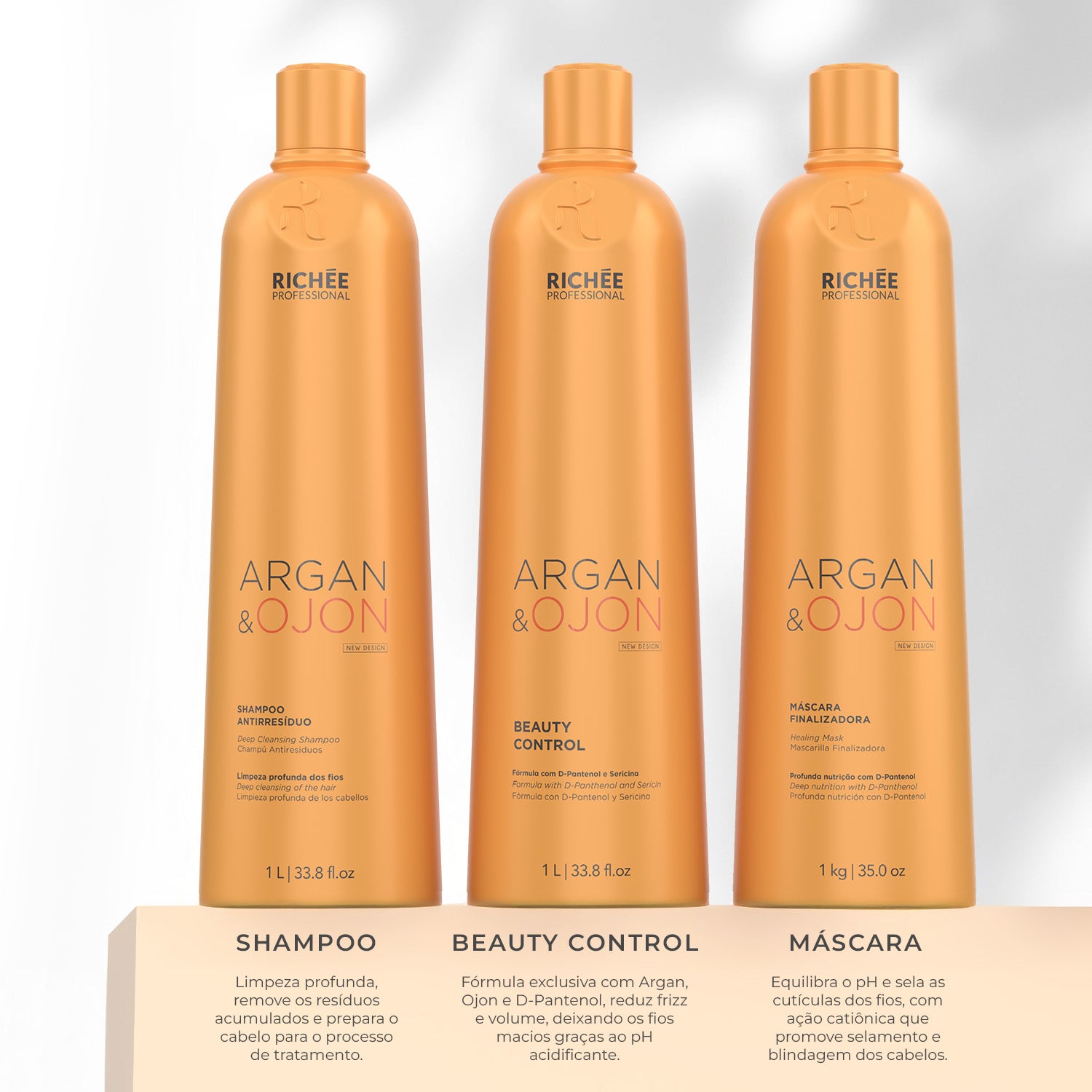 Kit Sh. Ant., Beauty Control e Masc. Argan e Ojon (3x1L)