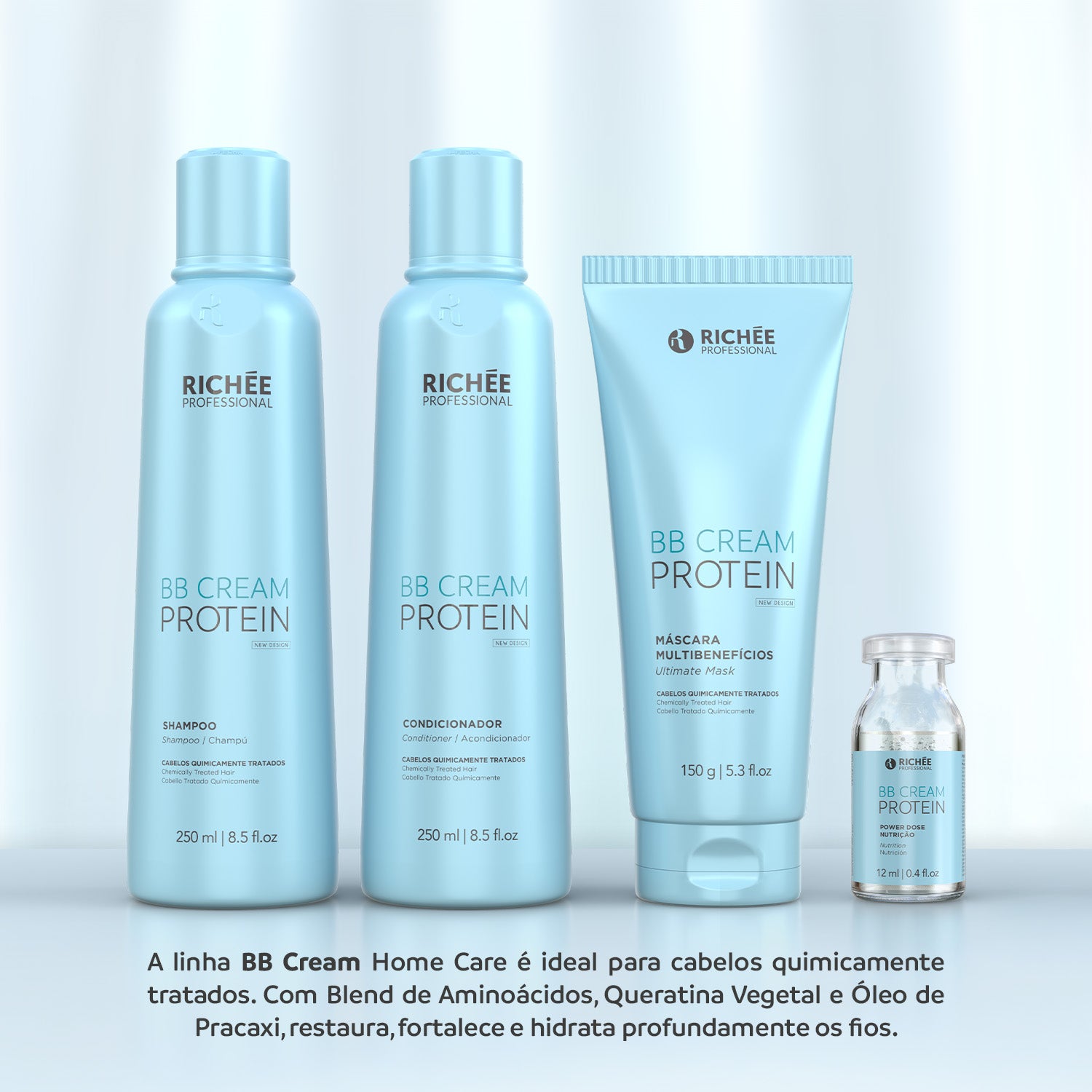 Kit Shampoo, Condicionador e Máscara BB Cream Protein