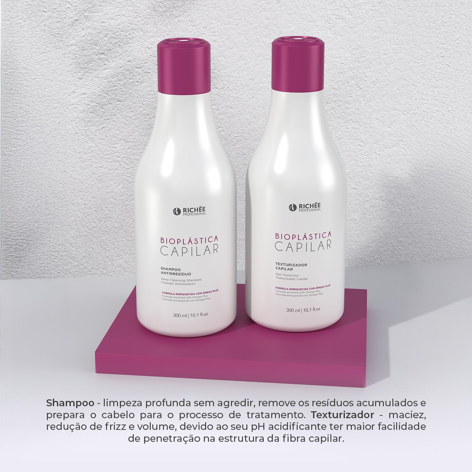 Kit Shampoo Antirresíduo + Texturizador Bioplástica (2x300ml)