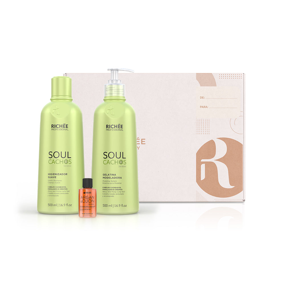 Kit Cachos Definidos: Shampoo e Gelatina + Óleo Argan brinde