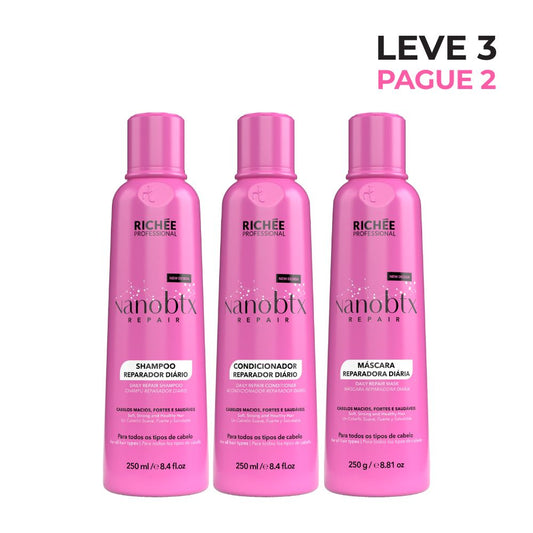 LEVE 3 e PAGUE 2 - Richée Professional Nano Kit Shampoo Condicionador e Máscara (3x250ml)