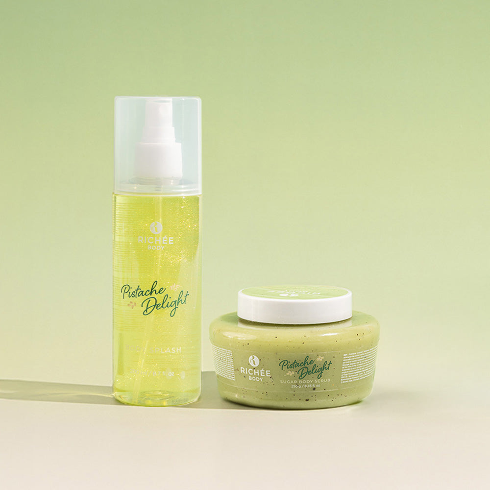 Kit Esfoliante e Body Splash Pistache