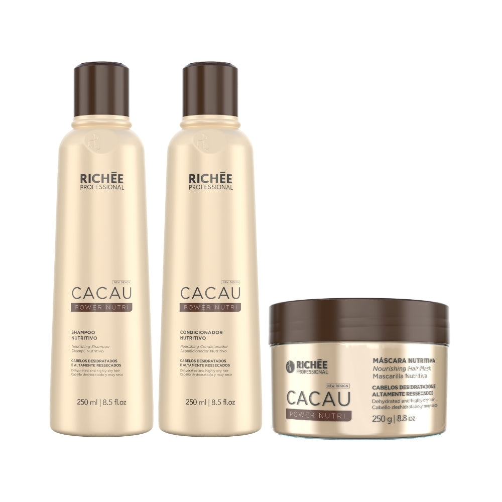 Richée Cacau Power Nutri Kit Shampoo Condicionador e Máscara