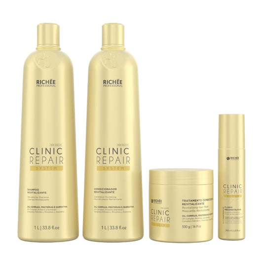 Richée Clinic Repair System Kit Shampoo Condicionador Máscara e Fluido Profissional