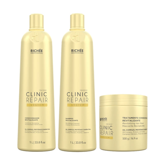 Richée Clinic Repair System Kit Shampoo Condicionador e Máscara Profissional