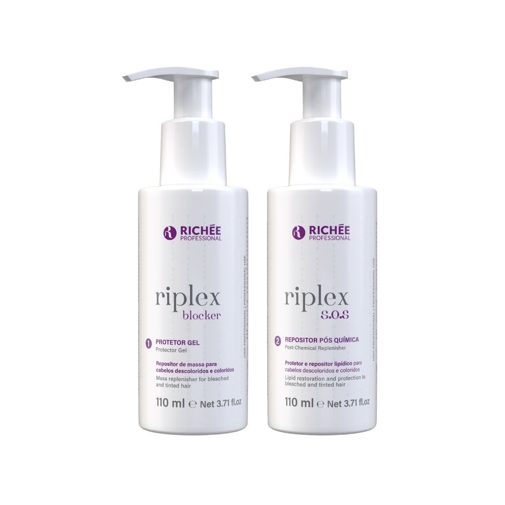 Richée Riplex Kit Protetor Gel e Repositor Pós Química (2x110ml)