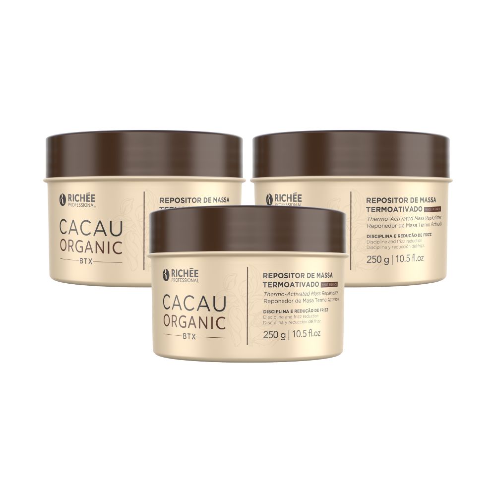 Kit 3 Cacau Organic Repositor de Massa 250g