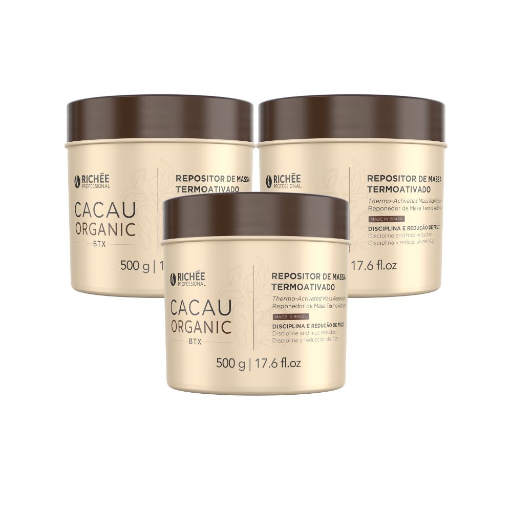 Kit 3 Cacau Organic Repositor de Massa 500g