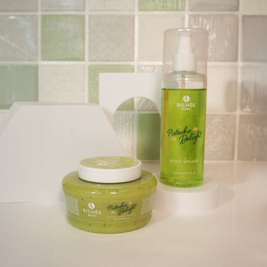 Kit Esfoliante e Body Splash Pistache