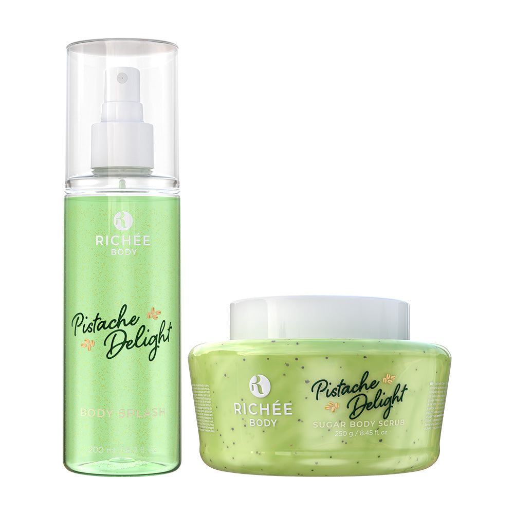 Kit Esfoliante e Body Splash Pistache