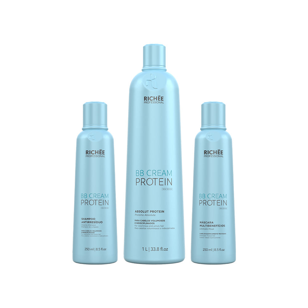 Kit Sh. Ant. 250ml, Absolut Protein 1L e Másc. BB Cream 250ml