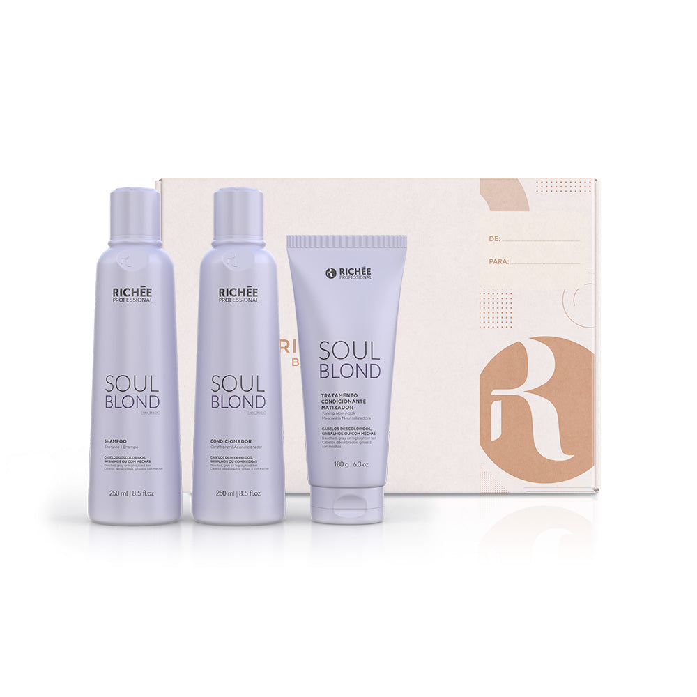 Kit Matizador para cabelos loiros Shampoo, Condicionador e Máscara 3 produtos