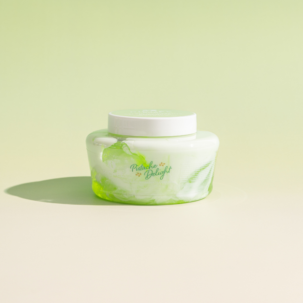 Kit Esfoliante, Geleia e Body Splash Pistache