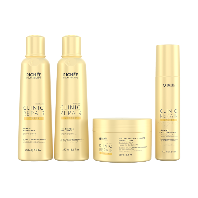 	 Richée Clinic Repair System Kit Shampoo Condicionador Máscara e Queratina